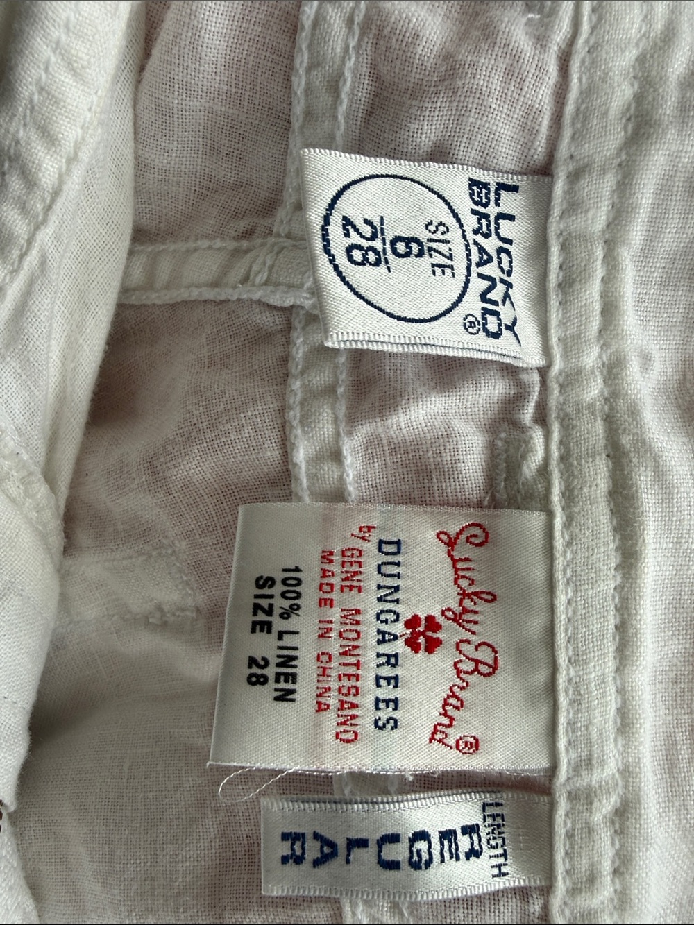 Lucky Brand White Linen Boot Cut Pants fab for summer size 6
